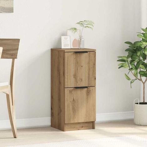 Meuble de Rangement Cuisine en Bois d'Ingénierie Imitation Chêne, Buffet Compact 30x30x70 cm pour Salon ou Entrée (1/5)