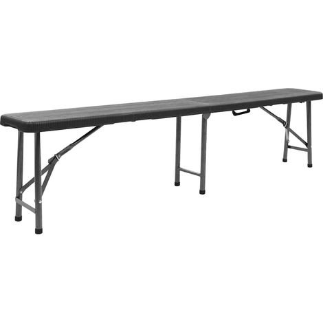 Maison Exclusive - Panchine da Giardino Pieghevoli 2 pz 180 cm in HDPE Nere (1/5)