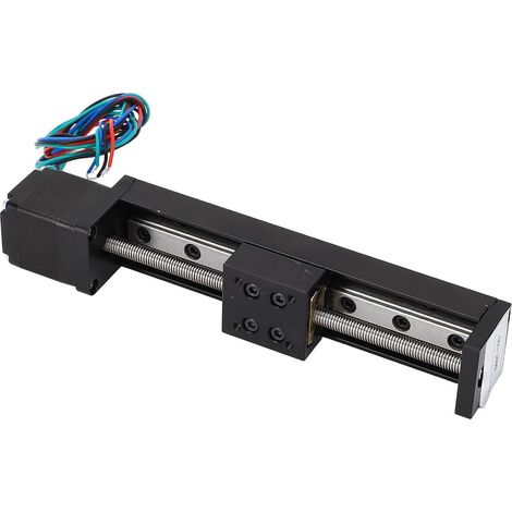 Mini Actionneur Coulissant à Rail Linéaire – Moteur Pas à Pas de 100 Mm pour Routeurs CNC, Contrôle de Mouvement X Y Z, Mesure Optique et Positionnement Mécanique (1/5)
