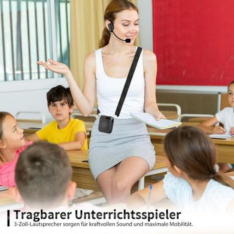 Amplificateur de voix sans fil Haut-parleur portable rechargeable avec micro Batterie 2200 mAh Mini amplificateur pour entraîneurs, enseignants, guides (1/3)