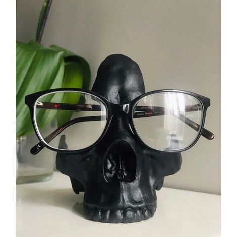 Support à lunettes en résine forme de crâne, présentoir pour lunettes de soleil, décoration gothique, objet déco pour la maison (1/5)
