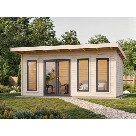Abri de jardin en bois Aurelia 15,2 m2 Naturel (1/5)
