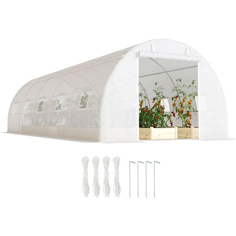 Grande serre tunnel jardin 26' x 10' x 6,6' cadre acier culture semis plantes potager