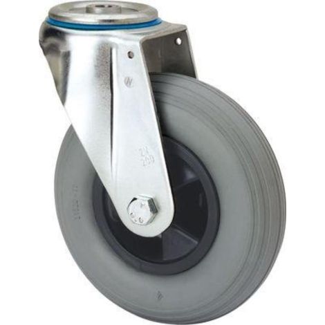 rueda giratora agujero m12 20zv200-ep polip.-impinchable gris eje liso (1/2)