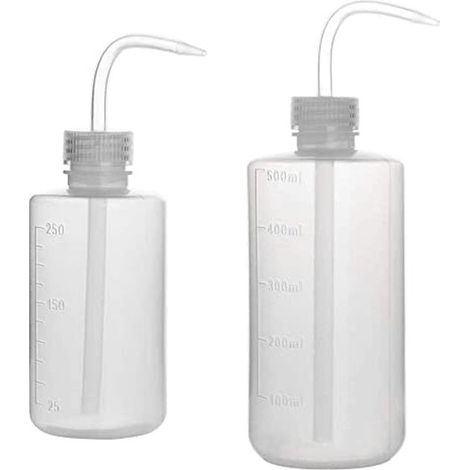 Juego de 2 botellas de plástico exprimibles de 250 ml y 500 ml para laboratorio y plantas (1/5)