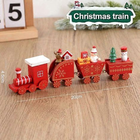 Train de Noël en bois, décorations de Noël pour la maison, ornement de sapin de Noël, cadeau pour enfants, bonne année, Style13 (1/5)