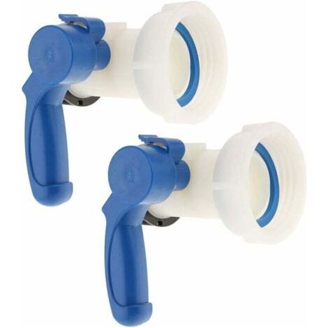 Vanne papillon en PP avec adaptateur d'écrou de 62 mm pour une installation facile pour les réservoirs IBC de 1000 litres (2 pièces)