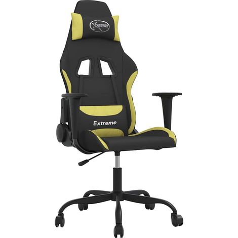 Maison Exclusive - Sedia da Gaming Nero e Verde Chiaro in Tessuto (1/5)