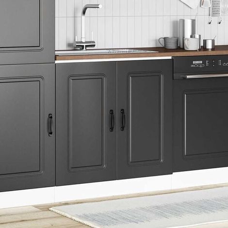 Meuble de Salle de Bain avec Lavabo Intégré, 80x46x81.5 cm, Bois d'Ingénierie, Design Moderne Noir, Rangement Pratique pour WC (1/5)