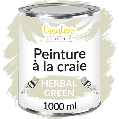 Peinture à la Craie Vert Gris 1L Mat et Lavable pour Meuble Bois (1/5)