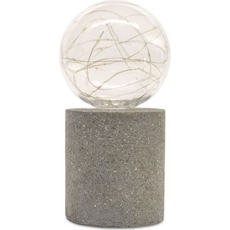 Tischsolarlampe - GARDEN ID Nordic Light - Ø10 h19 cm - Autonomie 6 bis 8h - Ein/Aus-Taste - Wiederaufladbarer AAA-Akku