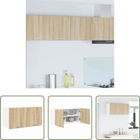 Küchenschrank Holz - Hängeschrank mit Tür Sonoma-Eiche 80 x 31 x 40 cm Holzwerkstoff (1/5)