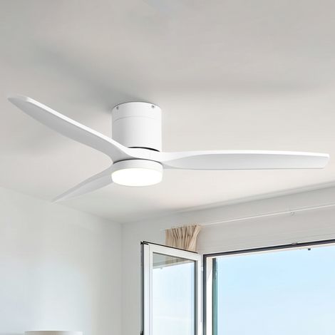 Parrot Uncle Deckenventilator mit LED-Licht 132 cm, 3 ABS-Flügel, leiser DC-Motor, 6 Geschwindigkeiten, Fernbedienung, reversibel mit Sommer-/Winterfunktion, Timer, Weiß