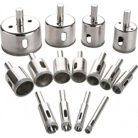 Diamantbohrer-Set, 15-teilig, für Fliesenpflanzgefäße (1/5)