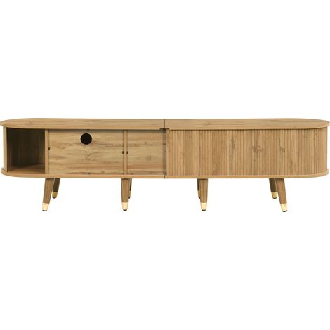 TV-Möbel aus MDF mit Schiebetüren, 175 x 38 x 45 cm, Holzoptik (1/5)