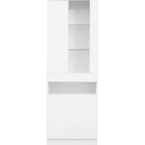 Standvitrine mit LED, weiß, 50 x 40 x 180 cm, HOMVRA (1/5)