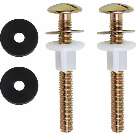 2 vis de fixation pour abattant de WC, fixations universelles en acier au carbone plaqué, kit de fixation pour trous borgnes de WC (1/5)