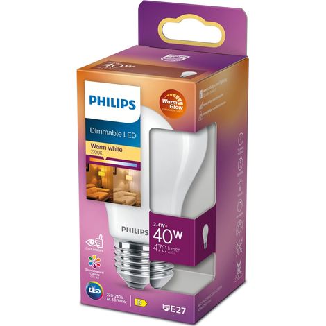 LED E27 Normal 40W Hielo Regulable WarmGl 470lm