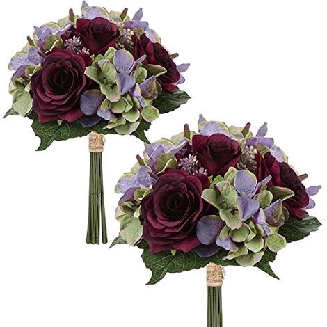 Fiori Artificiali Rosa Bouquet Rosso 2 pezzi 30 cm (1/4)