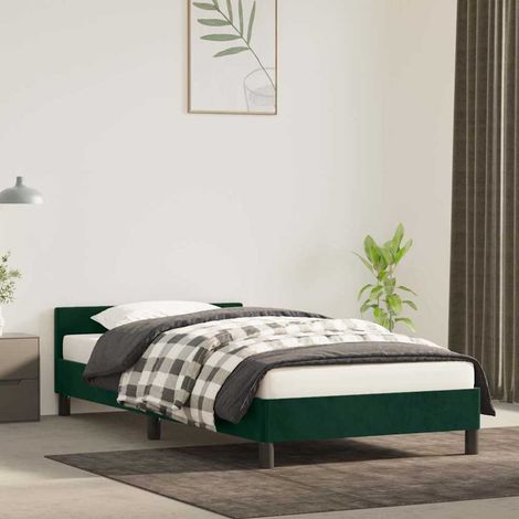 Bettgestell ohne Matratze Dunkelgrün 100x200 cm Samt (1/5)