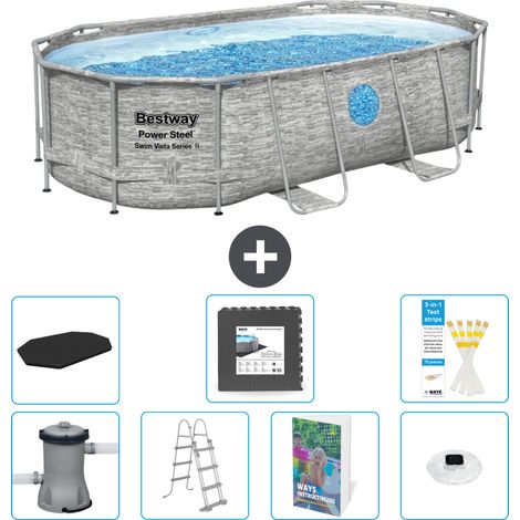 Bestway Power Steel Oval - 427x250x100 cm - 8-teilig S608