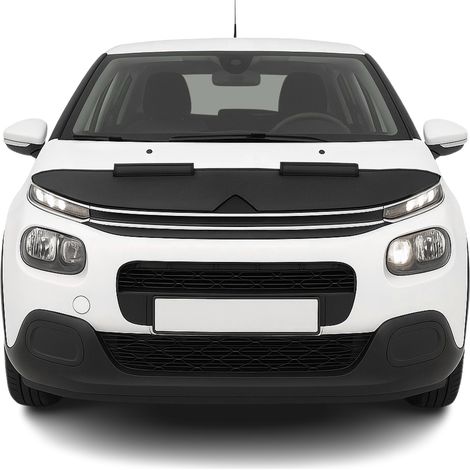 Protège Capot compatible avec Citroën C3 2016 à 2023, Bra de Capot Protection, Noir