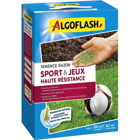 ALGOFLASH SEMENCE GAZON SPORT & JEUX HAUTE RÉSISTANCE - 2,5 KG SEMHR25