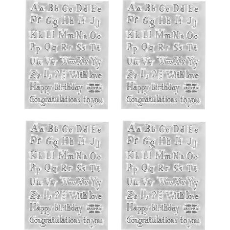4PCS Clear Stamps Clear Imprint Paste Repeatedly DIY TPR Letter Decorative Stamps for Card Making DIY Scrapbooking (1/5)