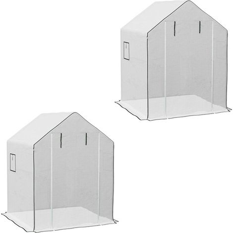 4er-Set rsatzfolie Gewächshausfolie mit UV-Schutz, Seitenfenster, Rolltür, Ersatzabdeckung, PE-Folie für Tomatenhaus, Treibhaus, Weiß, 140 x 143 x 190 cm
