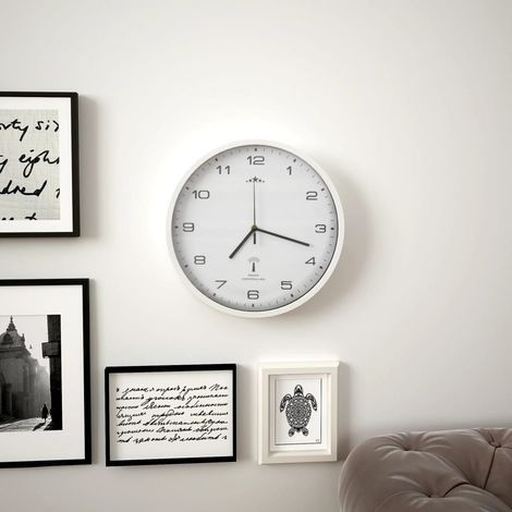 Horloge murale,Pendule murale radioguidée avec mouvement à quartz 31 cm Blanc CFW168149 (1/5)