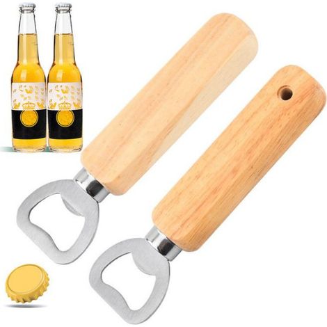 Ouvre-bouteille - En Bois Naturel - Manuel - Pour Bouteilles Bière Cidre Limonade - Kit 4 Pièces (1/5)