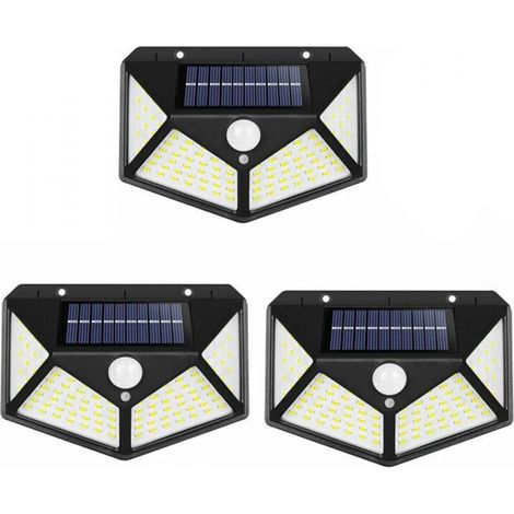 3er-Pack Solarleuchten für den Außenbereich, 270 Abstrahlwinkel mit Bewegungssensor, IP65 wasserdichte solarbetriebene Wandleuchte, Hinterhof, Gartenzaun, Terrasse, Haustür (1/5)