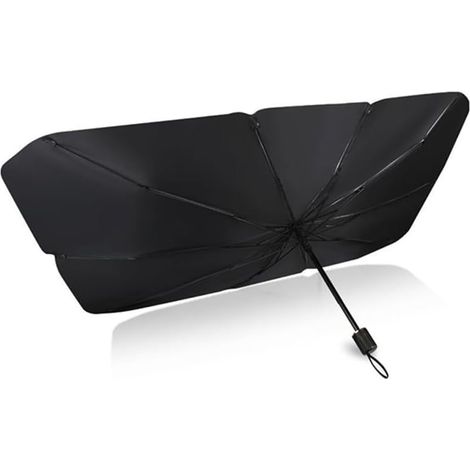 Parasol plegable para coche, parabrisas, interior, bloquea el 99,9% de los rayos UV para coches, SUV y camiones (125 x 65 cm). (1/5)