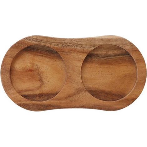 Plateau en bois d'acacia pour moulins à sel et à poivre – Dessous de plat de Luxe 15 x 7,8 cm – Élégant, durable et multifonctionnel (1/5)