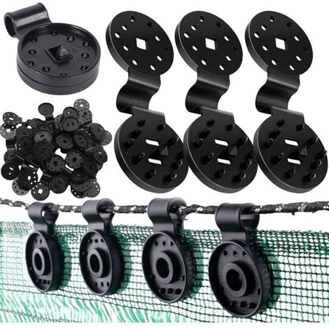 Clips de Fixation pour Bache,50 Pieces Clips pour Toile D'ombrage,Clips Fixation Brise Vue,Clips pour Voile d'ombrage,Clip Spécial avec Œillet Clips en Plastique de Tissu d'Ombre pour Toile e Clôture
