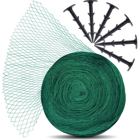 Filet de Protection Contre Les Oiseaux - pour Arbres fruitiers - Filet de Jardin - Filet de Piscine - Filet Anti-Oiseaux - Filet Anti-Feuilles - (10 x 2 m, avec 8 Crochets) (1/5)