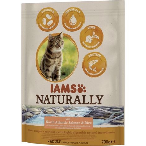 Iams Naturally Katzentrockenfutter Lachs 700 g Trockenfutter (1/2)