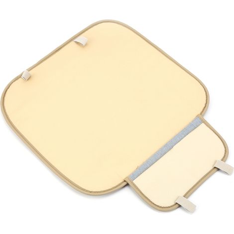 Lot de 1 Coussin de Siège Auto Beige, Housse en Cuir PU pour Fauteuil de Voiture, Protection Universelle (1/5)