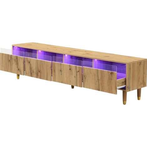 ELVMI Set di Mobili da Soggiorno con 1 Mobile TV e 1 Tavolino, LED tramite APP, MDF Legno (1/5)