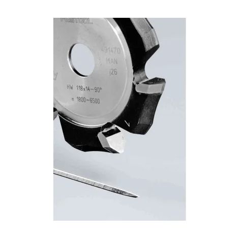 Festool – 491470 Fraise à rainurer en V HW 118x14-90° pour aluminium – Durée de vie prolongée – Coupe nette sans éclat – Pour fraiseuse PF 1200 (1/2)