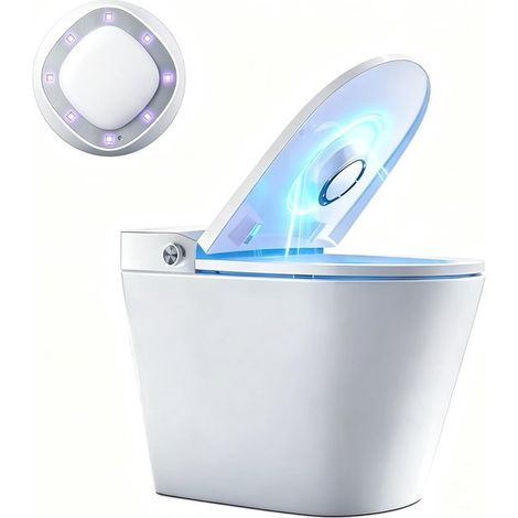 Lampada per la pulizia del WC con 8 potenti LED UV-C, eliminatore di odori attivato dal movimento, deodorante per ambienti senza sostanze chimiche con sensore di sicurezza, w (1/4)