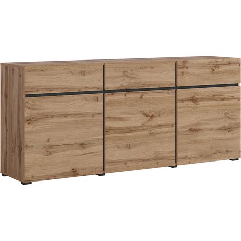 Buffet 3 ante 3 cassetti Lilia marrone 78cm (1/5)