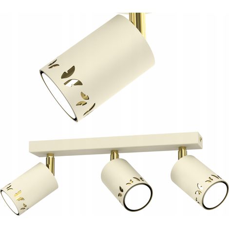 KINDER-DECKENLEUCHTE SPOT LED BEIGE SCHMETTERLINGE ECRU GOLD GU10