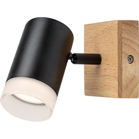 Spot Lampad Toras Oak Metal Black GU10 1 x Max.5W B: 13 cm Ø6 cm Dimmabile (1/5)