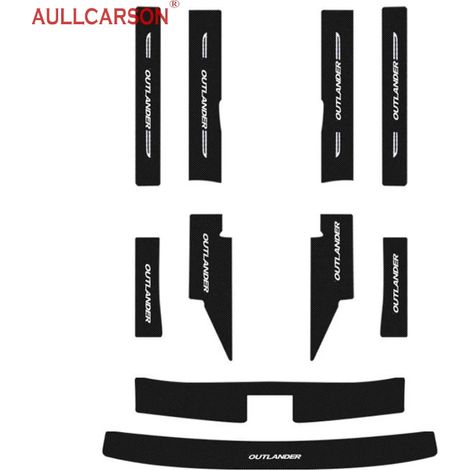 (Lot de 10 pièces) Pour Mitsubishi Outlander 2022,2023 et 2024 : protections de seuil de porte en cuir,autocollants et bandeaux en fibre de carbone (1/3)
