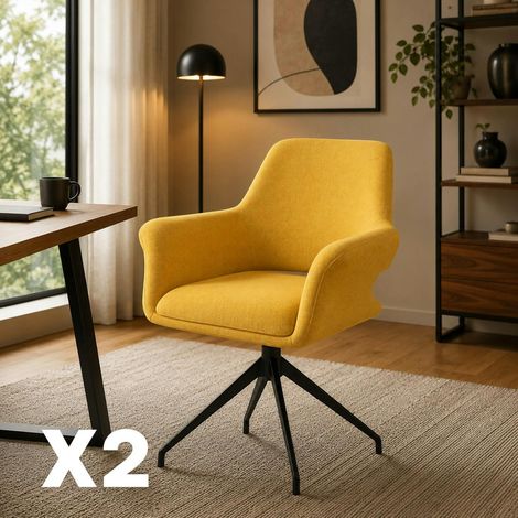 Fauteuil de table pivotant moutarde (x2) AUREN (1/5)