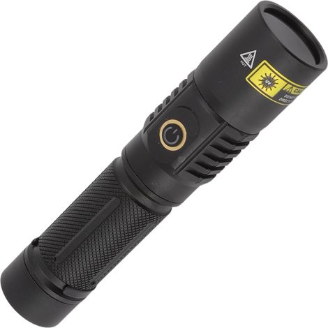 Lampe torche UV portable avec une longueur d'onde de 365 nm et une lumière noire LED pour la détection d'urine d'animaux domestiques et de scorpions incrustés dans de la résine minérale durcie. (1/5)