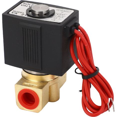 VX2120-08 Électrovanne tout cuivre, vanne à commutation électronique, électrovanne pneumatique normalement fermée, 220 V CA (1/5)
