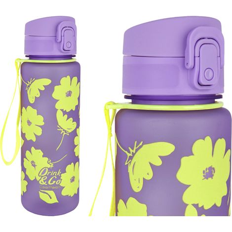 Coolpack Bidon brisk flores lila 600 ml auslaufsichere Wasserflasche (1/2)