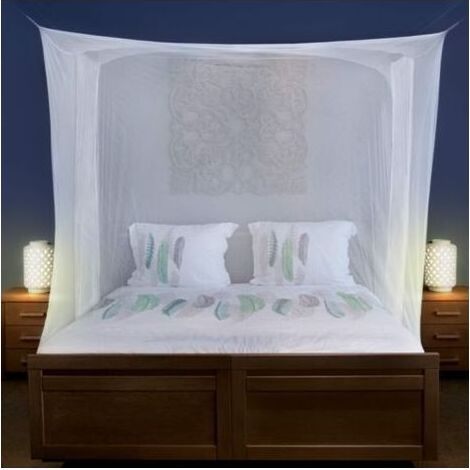 Moustiquaire Lit Double - Rectangulaire - 2 Ouvertures Latérales - Pour Chambre et Voyage - 1 Pièce (1/4)